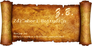 Zámbori Bottyán névjegykártya